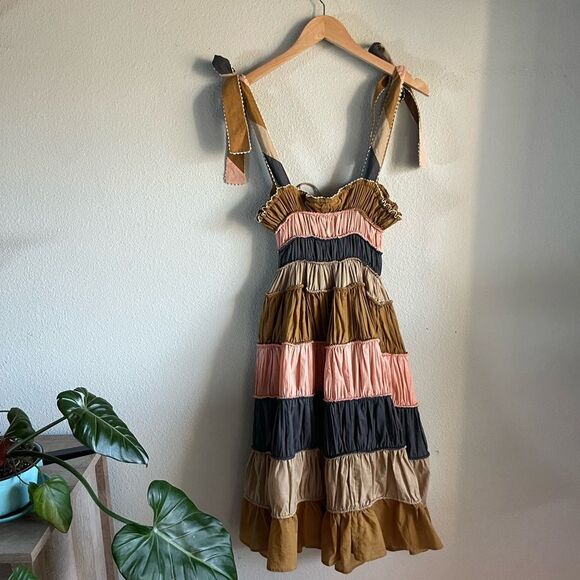 Anthropologie Let Me Be Letizia Colorblocked Dress in Pink Combo - Picture 14 of 15